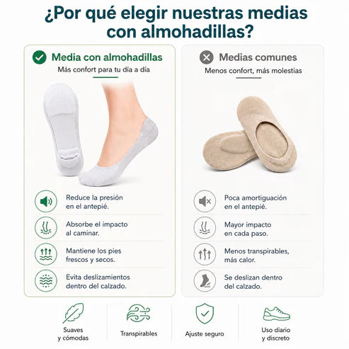 Calcetines acolchados para menor dolor